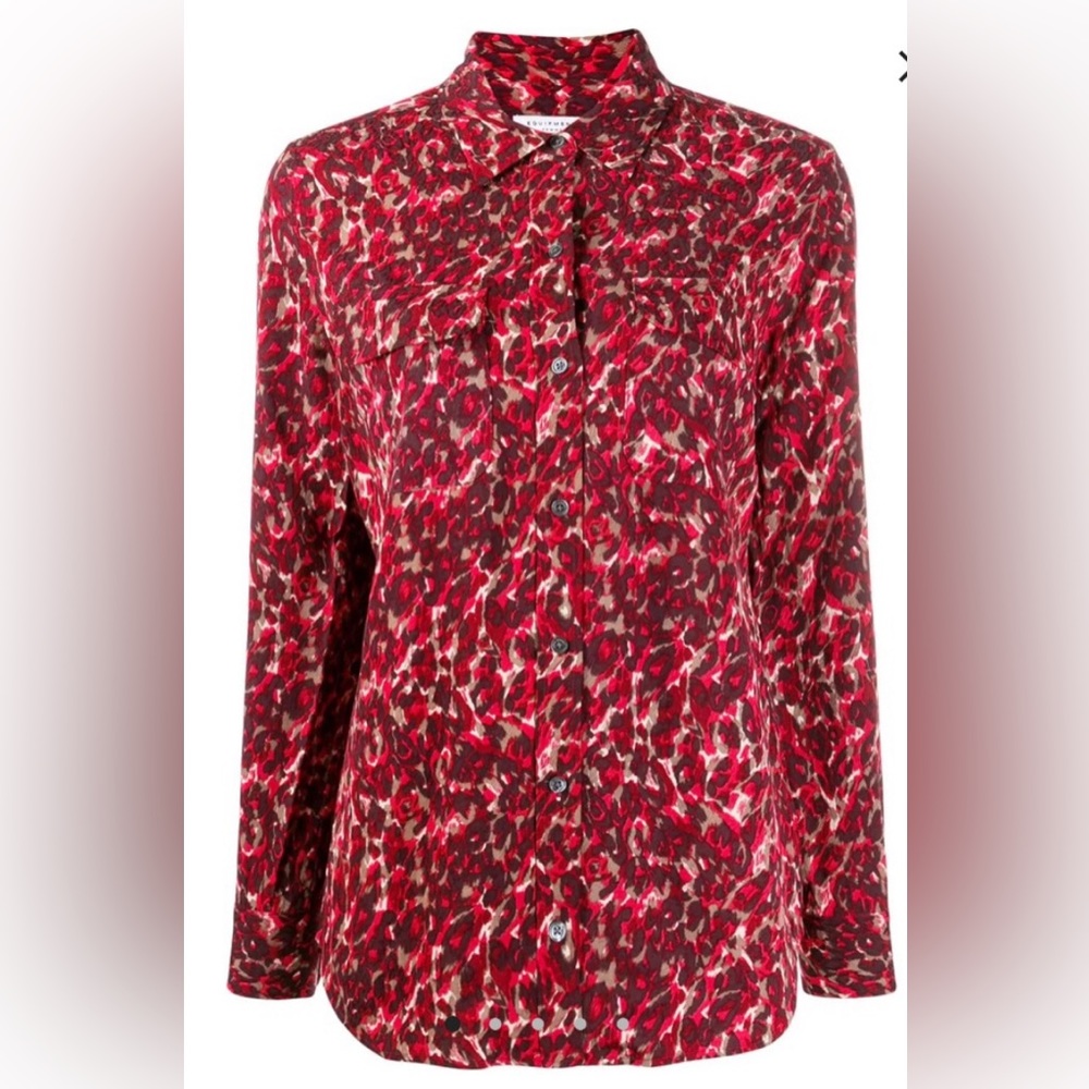 Equipment Animal Print Blouse - Picture 1 of 8